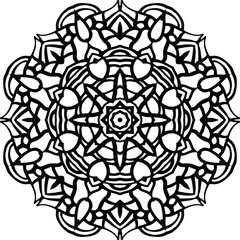 Flowers Mandala Art Circular Pattern in the Form of a Mandala Decorative Ornament in Ethnic Oriental Style.