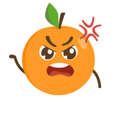 Angry Orange Fruit Character Illustration