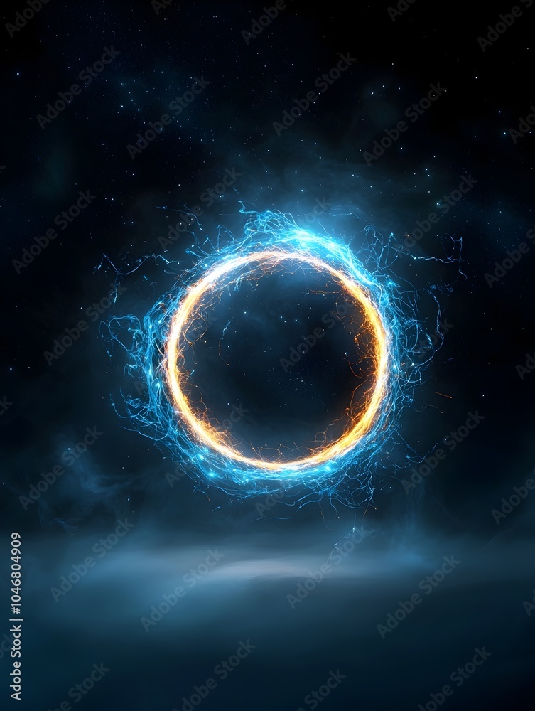 Leinwandbilder cosmic orb floating in the depths of space its surface ablaze with intricate fluid energy swirls in 