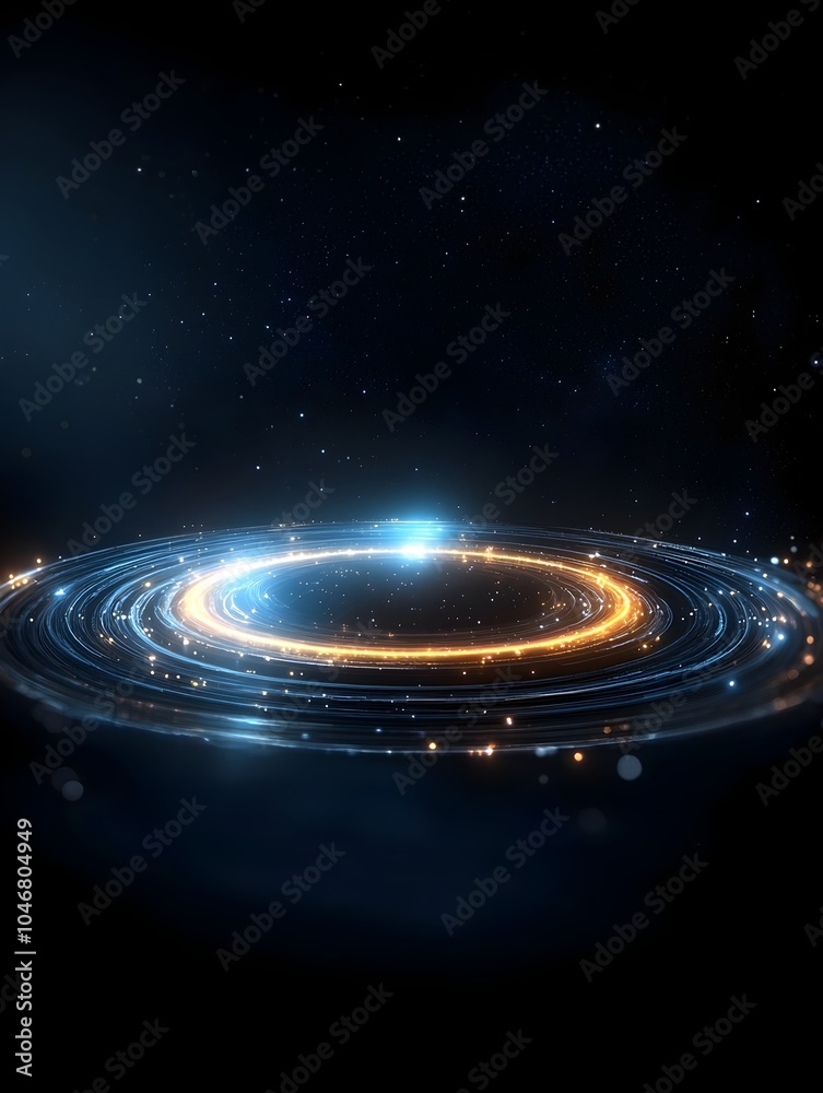 Aufkleber Cosmic orb floating in the deep starry void of space its surface swirling with intricate vivid energy that emits an intense luminous glow against the mysterious ethereal backdrop