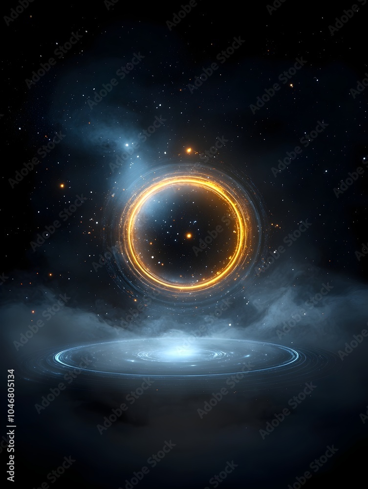 Aufkleber mesmerizing close up view of a vibrant cosmic orb surrounded by swirling tendrils of energy in dazzl
