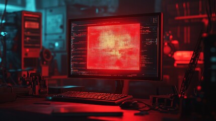 Obraz premium A computer screen popup warning of a system being hacked 