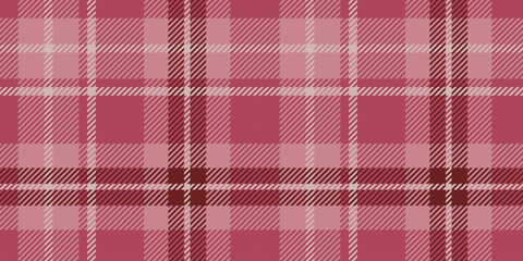 Seamless pattern showcasing a classic plaid design in shades of pink and red. The pattern features intersecting lines and squares, resulting in a traditional tartan appearance.