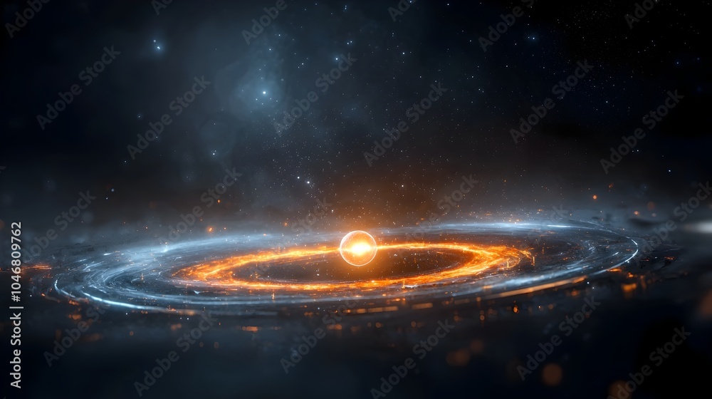 Aufkleber mesmerizing glowing cosmic orb surrounded by swirling ethereal nebula energy scene vivid colorful di