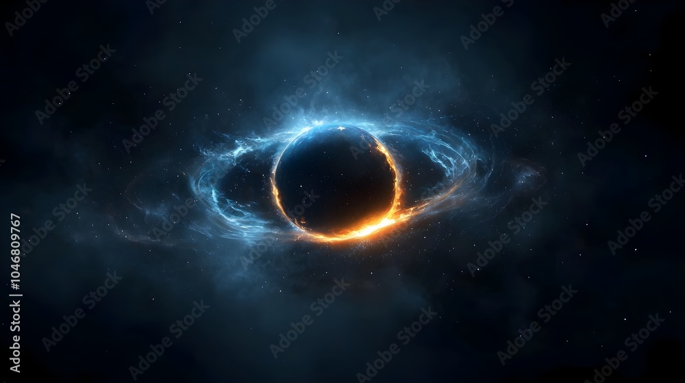 Aufkleber Captivating image of a glowing cosmic orb enveloped in the swirling vivid colors and energies of a distant ethereal nebula creating a mesmerizing and otherworldly space scene