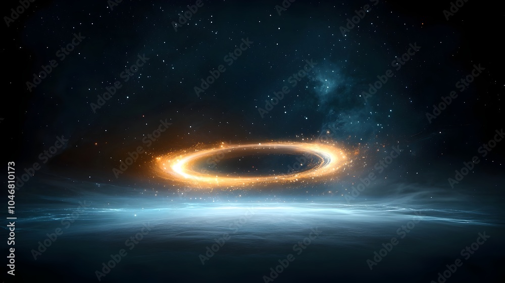 Aufkleber Radiant cosmic orb glowing with captivating energy surrounded by intricate swirling patterns within a vibrant colorful nebula creating a stunning and mesmerizing celestial display