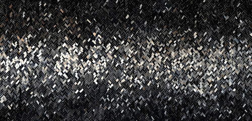 A textured pattern featuring black and silver sequins in a chevron design. Black and white background images -