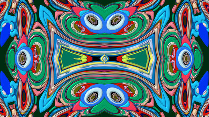 Abstract colorful psychedelic mandala kaleidoscope background pattern for a summer music festival