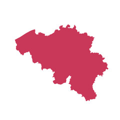 Fototapeta premium Map of Belgium, sign silhouette. World Map Globe. Vector Illustration isolated on white background. Europe continent