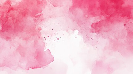 Fototapeta premium Photo of, Pink background with vibrant watercolor splatters for design, banner template