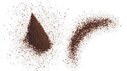 Coffee powder spray isolated on white	