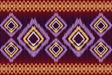 Ikat patterns are a combination of geometric art in a seamless pattern