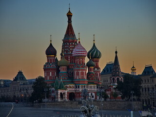 Pre-dawn hour in the center of Moscow. The Moscow River, the Moscow Kremlin.