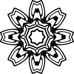 Mandala Flower Real Circular Pattern in Form of Mandala With Flower for Henna, Mehndi, Tattoo, Decoration Decorative Ornament in Ethnic Oriental Style.