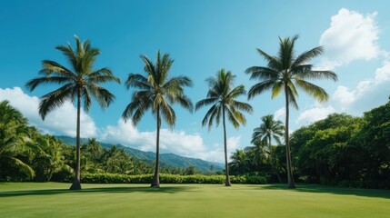 Obraz premium Tranquil Yoga in a Tropical Paradise Garden