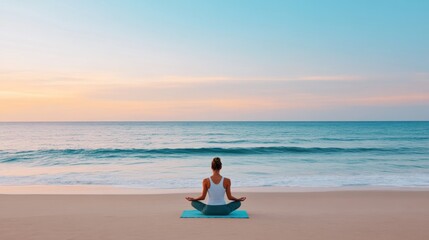 Serene Yoga Practice on the Beach at Sunrise