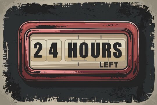 Vintage 24-Hour Countdown Timer Limited-Time Promotions - Urgency Marketing Sales Events, Holiday Sales, Flash Offers