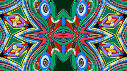 Abstract colorful psychedelic mandala kaleidoscope background pattern for a summer music festival