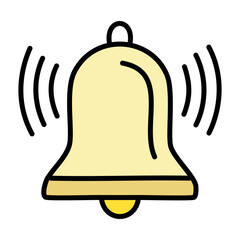 Bell icon on white background. Vector illustration in trendy flat style.