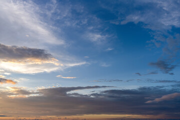 Breathtaking Sunrise Sky with Dramatic Clouds Over Calm Horizon