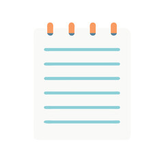 Minimalist Notepad Icon with Blue Lines