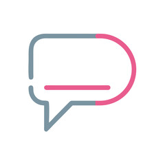 Modern Chat Bubble Icon with Pink and Blue Lines