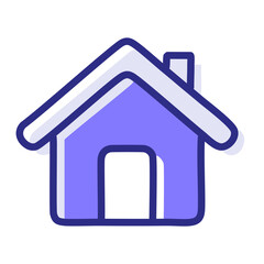 Home Icon Vector. Flat Color house Design. Isolated Illustration.
