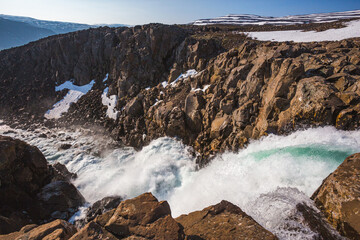 Waterfall on the Putorana Plateau. Taimyr. Russia, Siberia