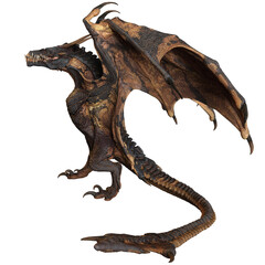 Fototapeta premium 3D rendered dragon isolated on transparent background