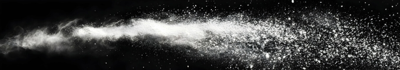 A cloud of dust or powder dispersing against a dark background, creating a dramatic effect. Black and white background images -
