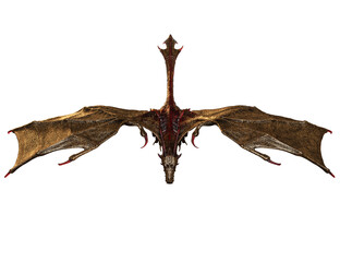 3D rendered dragon isolated on transparent background