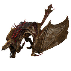 3D rendered dragon isolated on transparent background