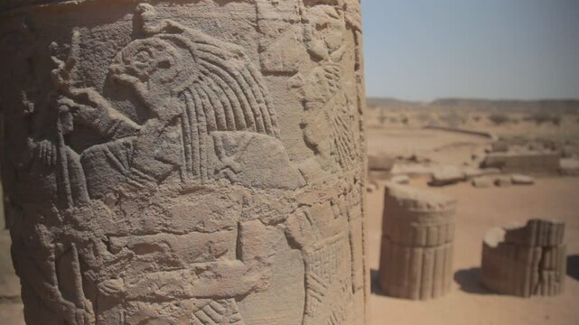 Sudan, Nubia, Naga, amun temple columns