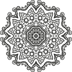 Simple Flower Mandala Pdf Circular Pattern in the Form of a Mandala Decorative Ornament in Ethnic Oriental Style.