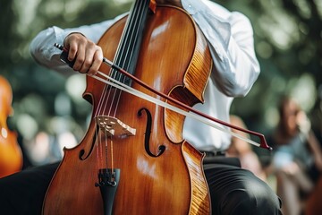 Fototapeta premium Musiker bei einem Event (Luar Ruangan).generative ai