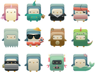 Penguin Game Characters - Vector Design