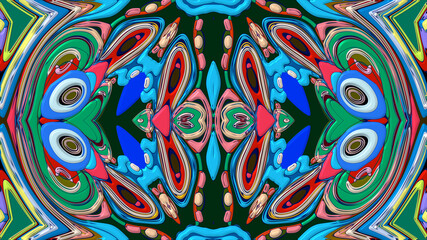 Abstract colorful psychedelic mandala kaleidoscope background pattern for a summer music festival