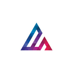 Abstract Triangle Letter A Logo design vector template
