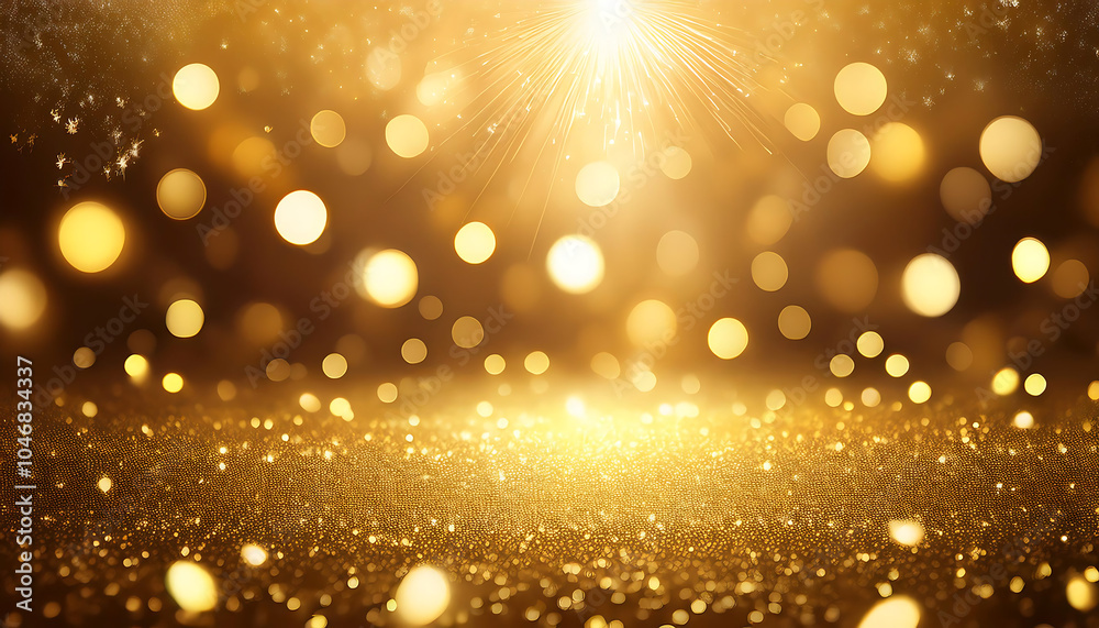 Poster golden light sparkles on a gold background with subtle sparkle effect. _1(498)