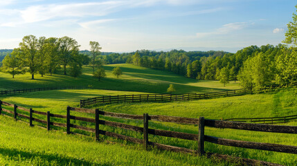 Fototapeta premium landscape with a fence
