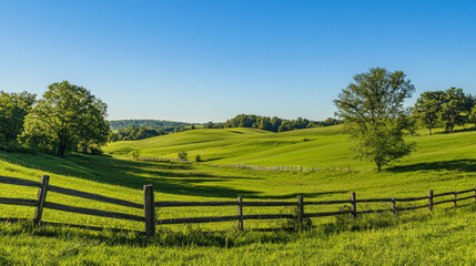 Fototapeta premium landscape with a fence