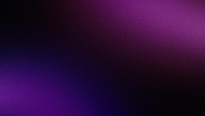 Elegant color gradient texture backdrop. Abstract dark black purple blue color grainy gradient with vibrant, noisy, glowing, bright color flow, cover, header, poster