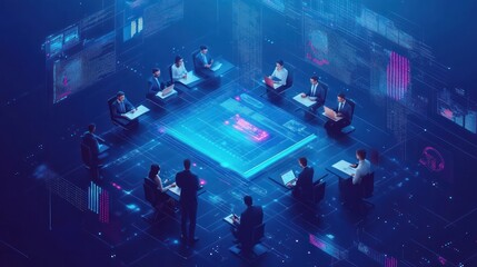Obraz premium Regulatory compliance teams working within fintech to ensure adherence to international financial regulations