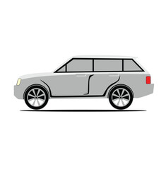 White Car icon flat, Europe Suv on white background