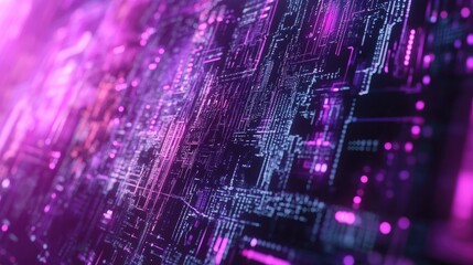 Obraz premium A futuristic border featuring holographic mathematical designs and digital aesthetics