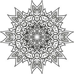 Flower Mandala Tattoo Circular Pattern in the Form of a Mandala Decorative Ornament in Ethnic Oriental Style.