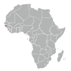 Map of Guinea Bissau in Africa on white background