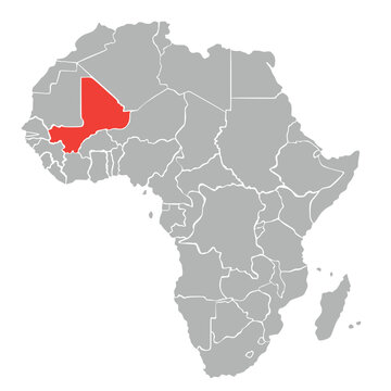 recommend clip art: Map of Mali in Africa on white background