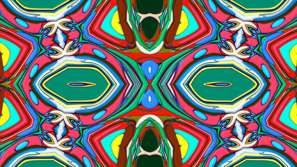 Abstract colorful psychedelic mandala kaleidoscope background pattern for a summer music festival
