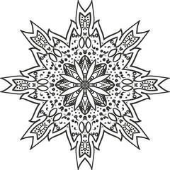 Flower Mandala Meaning Circular Pattern in Form of Mandala With Flower for Henna, Mehndi, Tattoo, Decoration Decorative Ornament in Ethnic Oriental Style.